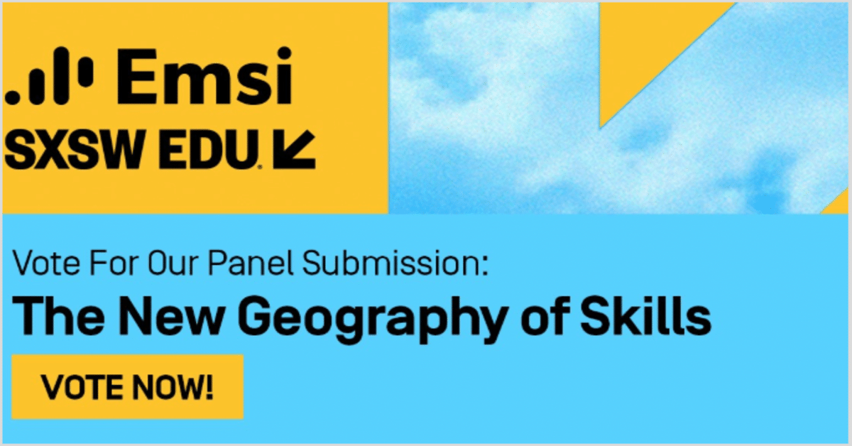 Vote to Learn About the New Geography of Skills at SXSW EDU 2020