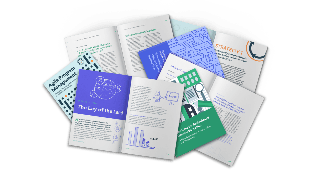 ebooks and white papers stacked on eachother