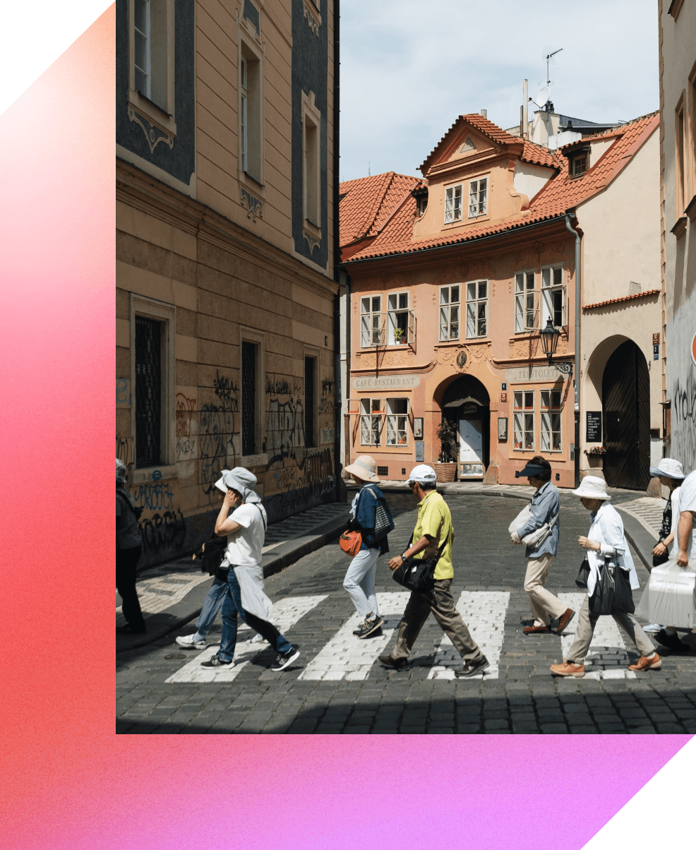 pedestrians in crosswalk