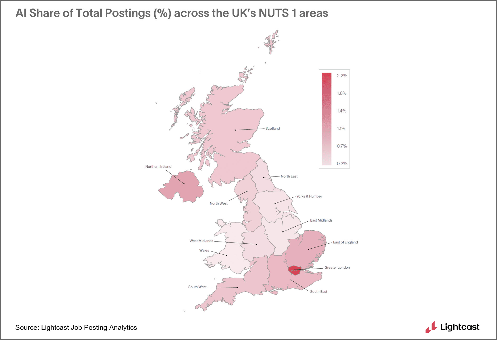 AI share of total postings across the UK's NUTS 1 areas