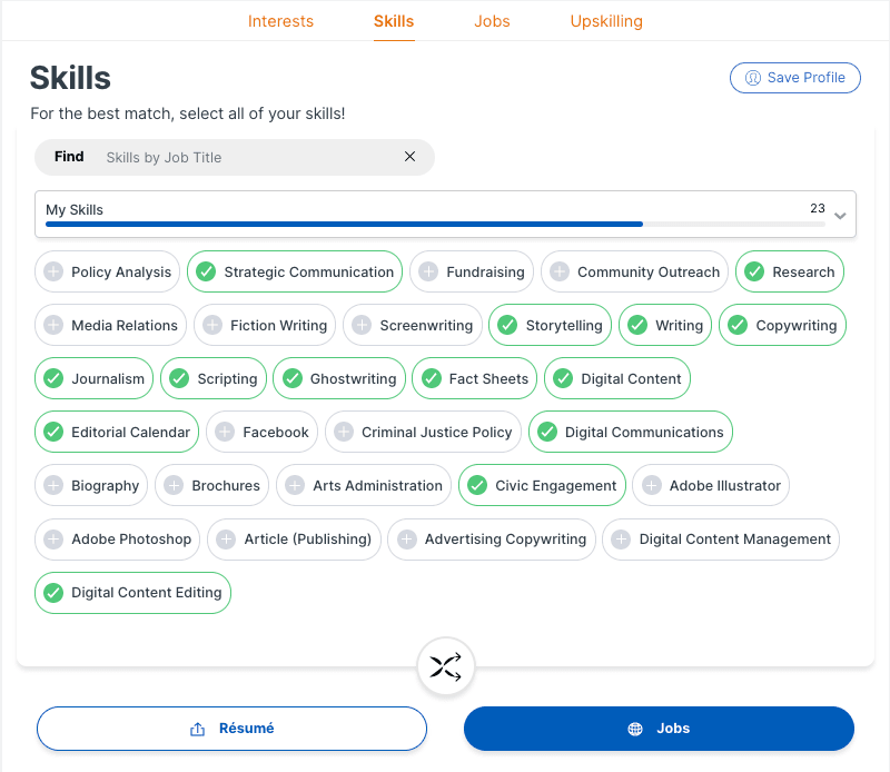 BR Works skills selection