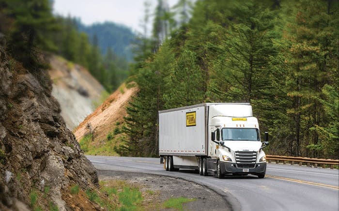 Truck driving on highway