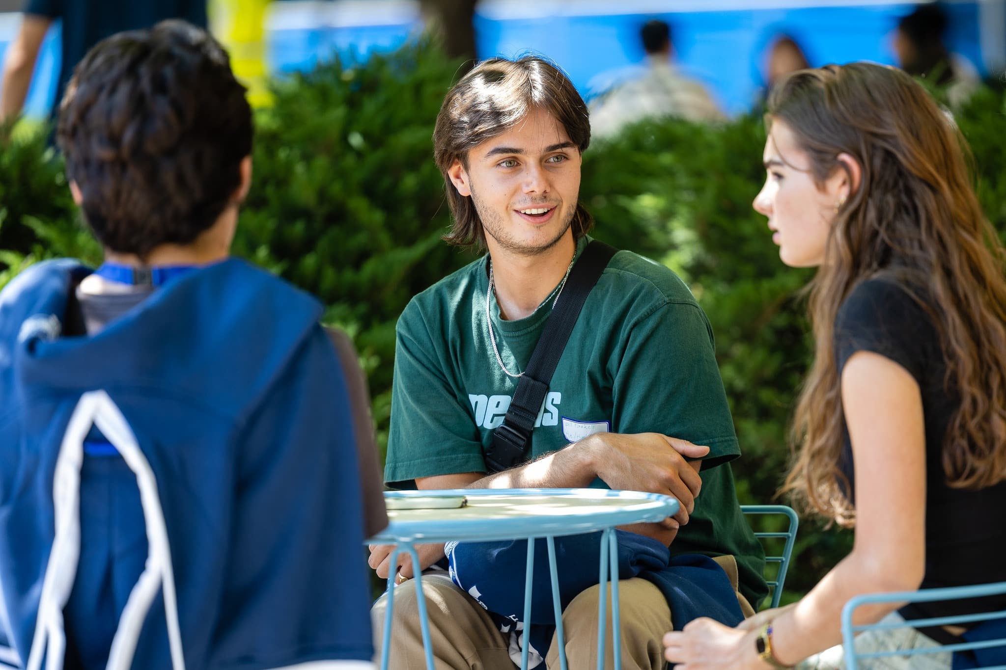 Students talking on University of Melbourne campus