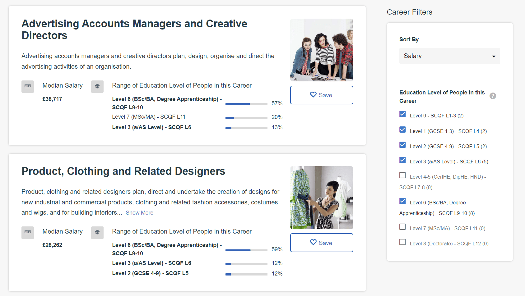 Career Coach provides detailed labour market data, including occupations, median salaries, and education required.