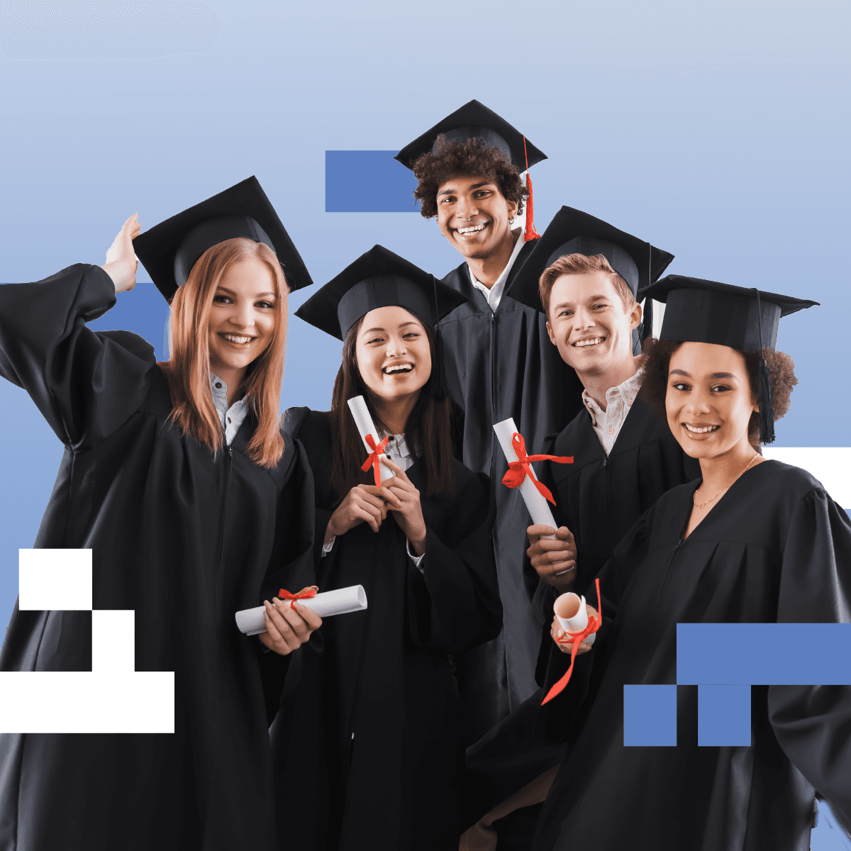 NACM grads holding diplomas