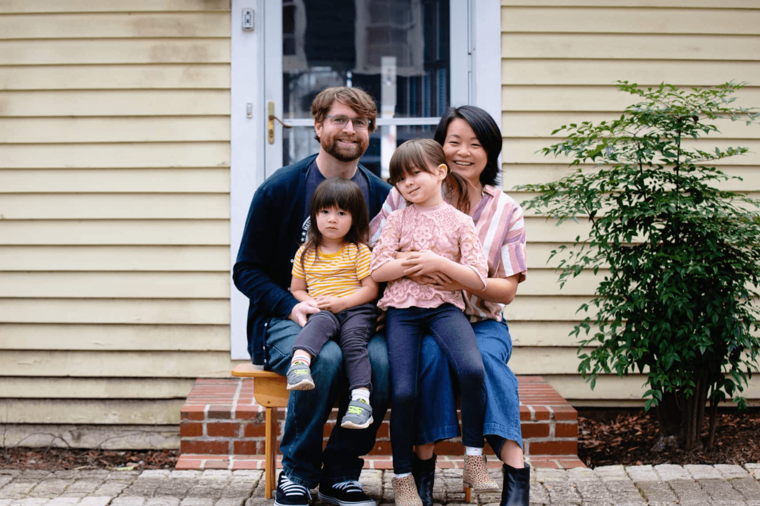 greensboro family photo wife husband two kids
