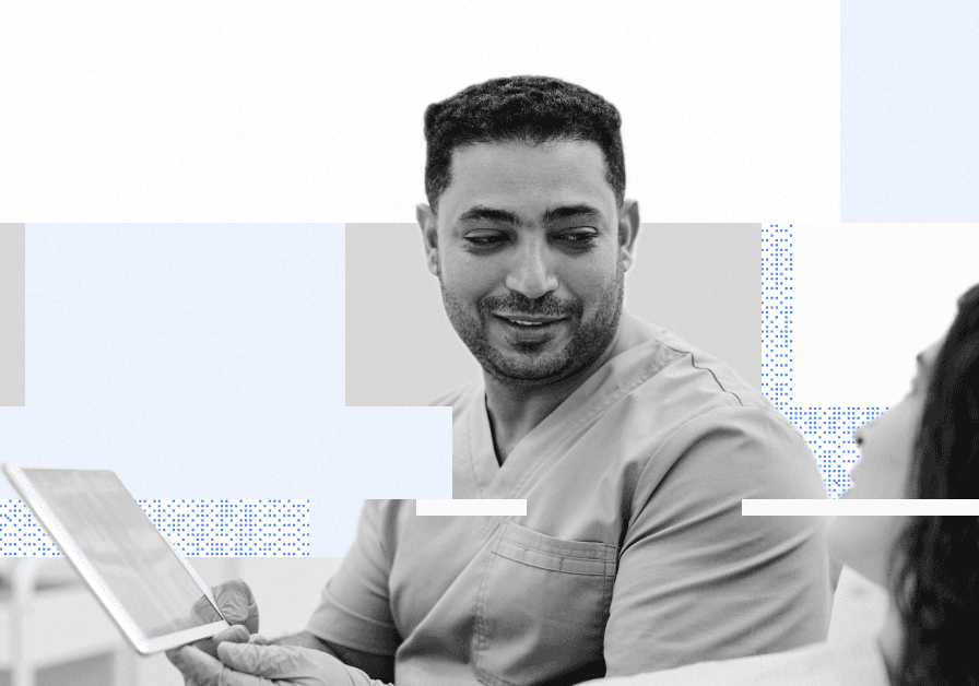 life sciences healthcare male employee nurse