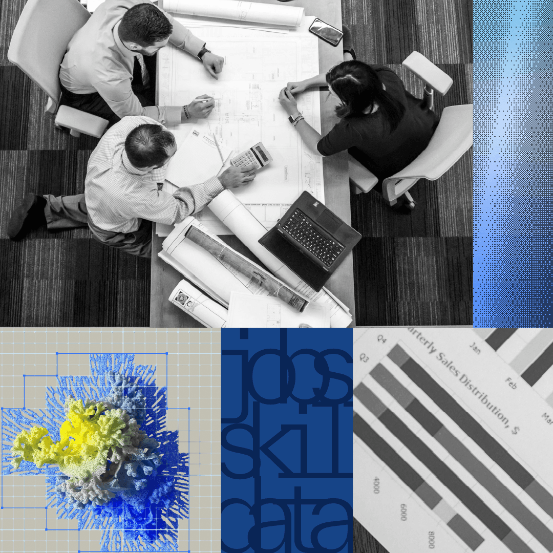 people at work table - planning and charts bento