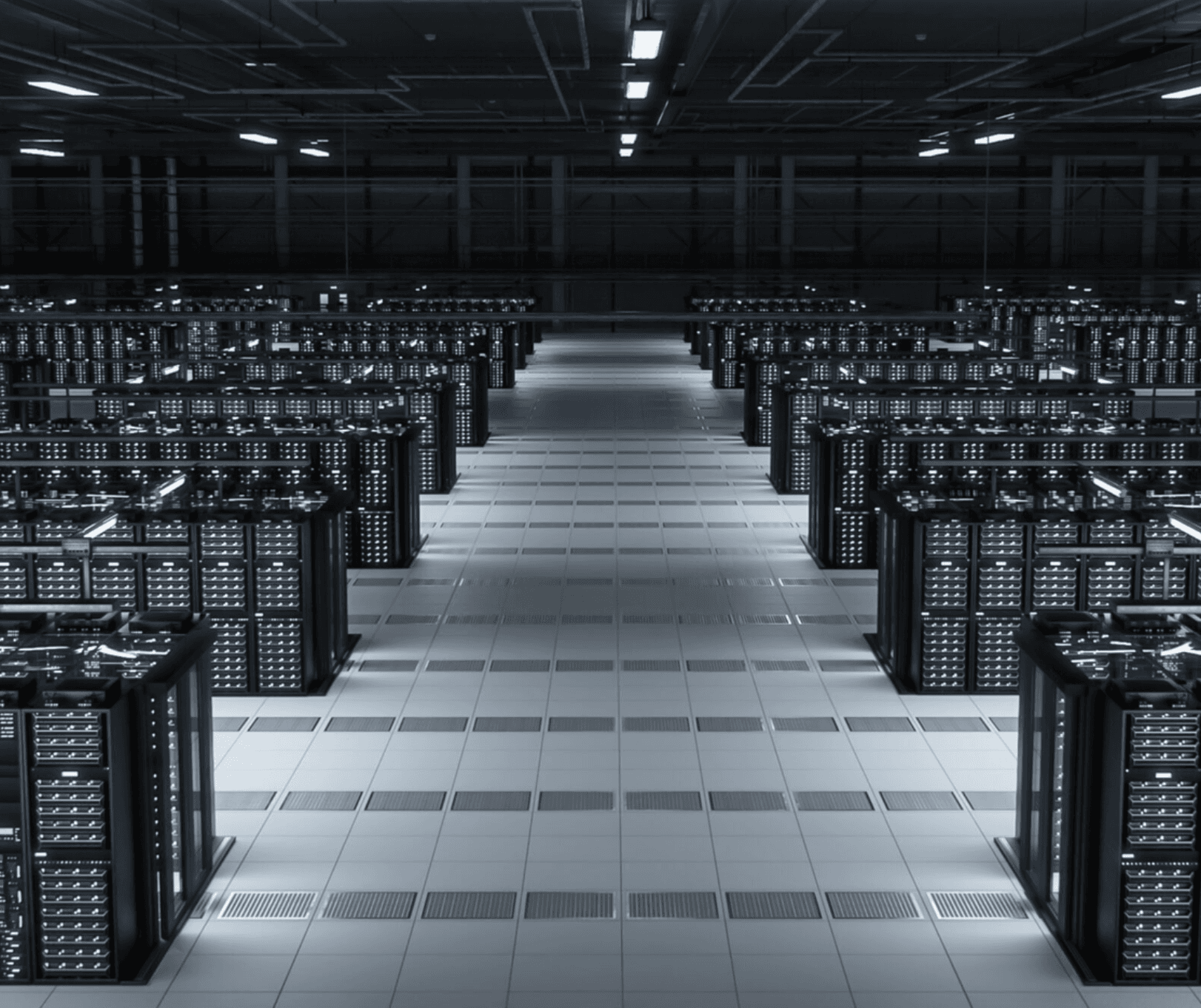 data center overhead view