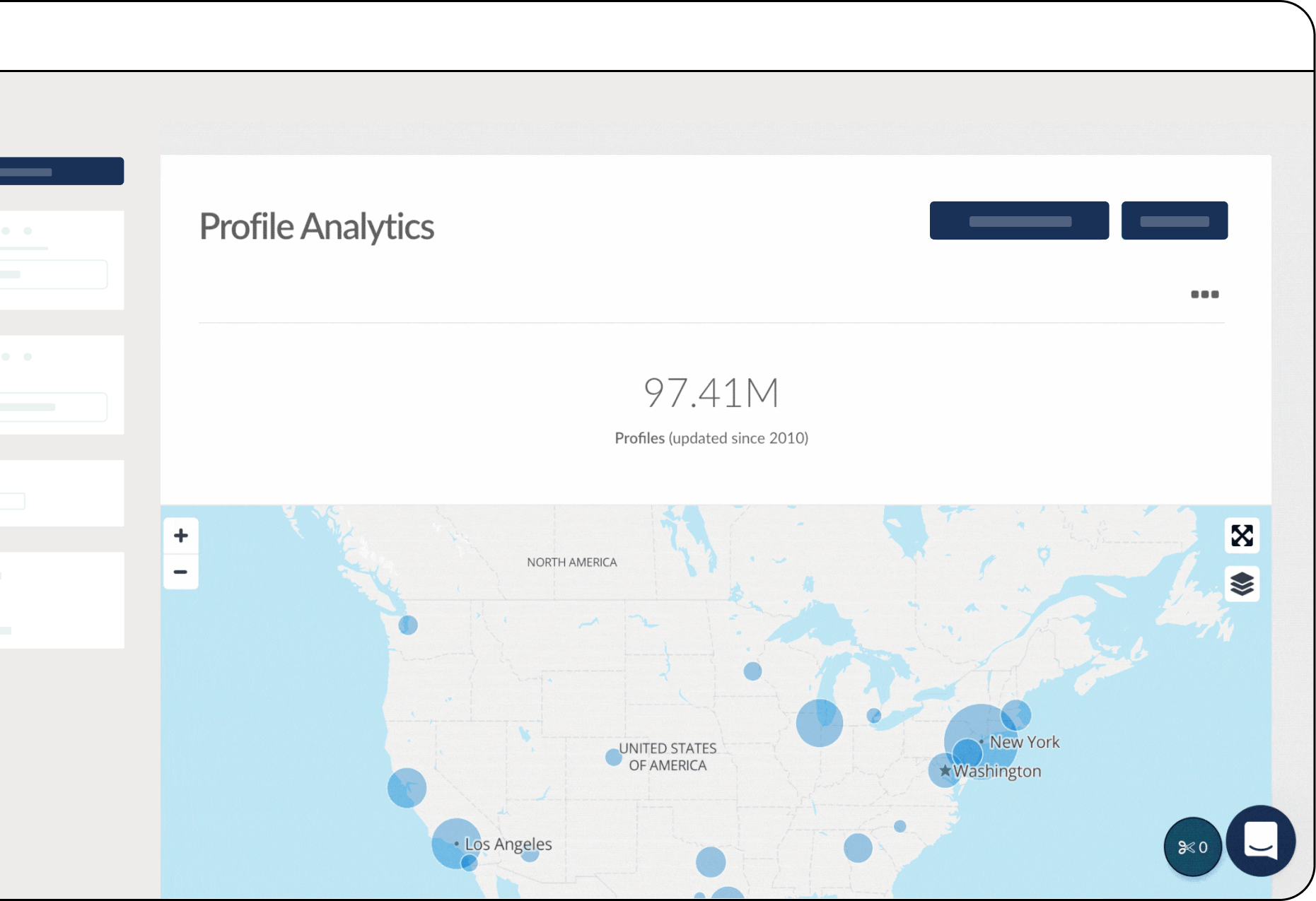 Screenshot of profile analytics