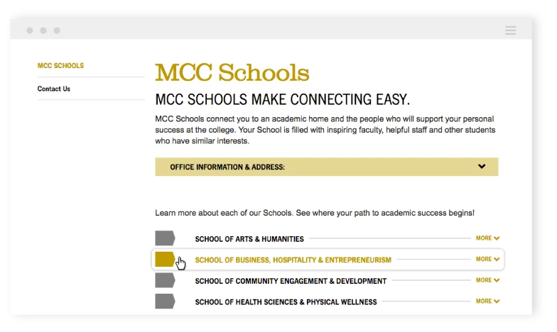 MCC schools page