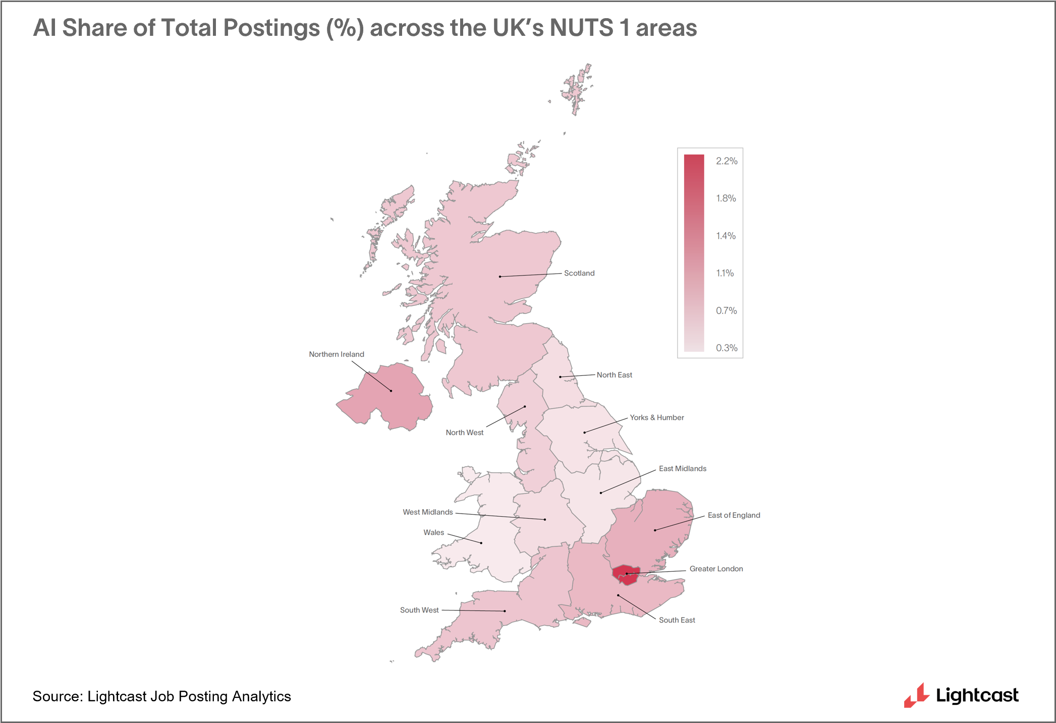 AI share of total postings across the UK's NUTS 1 areas
