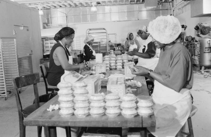 Black women working in a kitchen