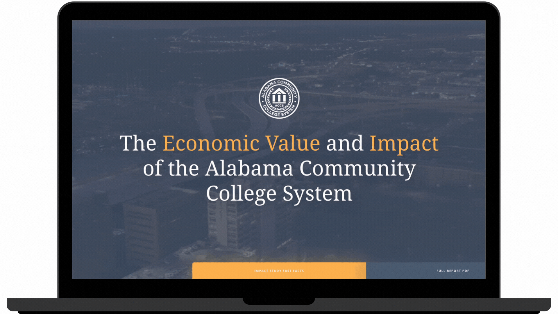 Animated gif of the ACCS impact study website.